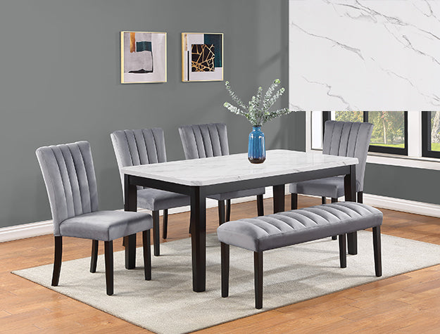 2224 Dining Table, 4 Chairs, Bench