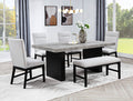 2225-6P Dining Table, 4 Chairs, Bench