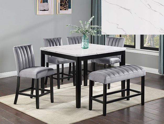 2724 Counter Height Dining Table, 4 Chairs, Bench