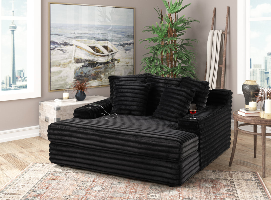 4400 Black Chaise Lounge