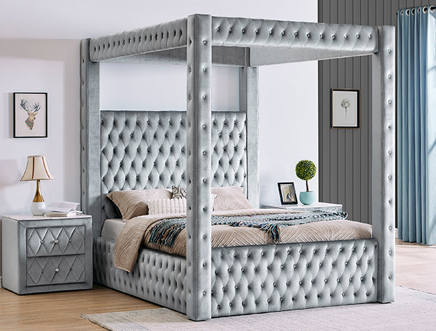 5114 Grey Canopy Bed