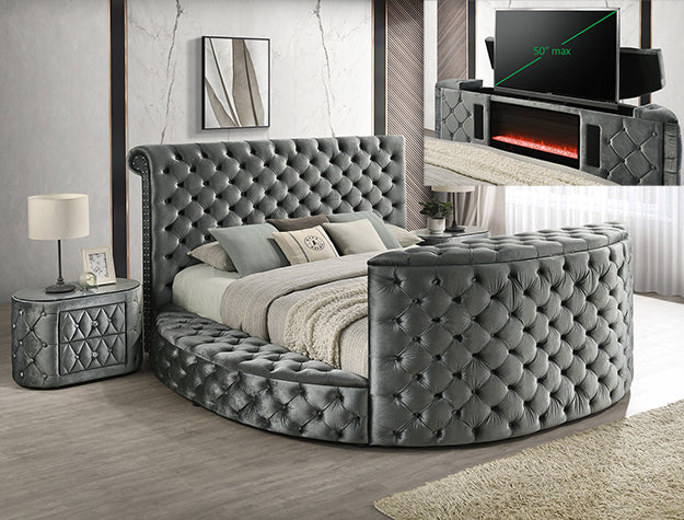 5212 Grey TV Lift/Fireplace Bed