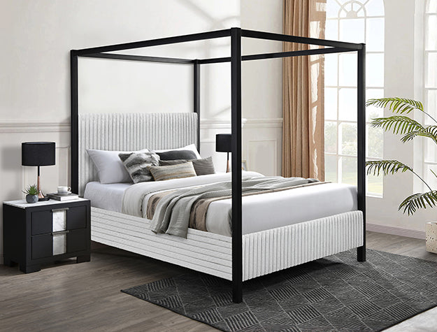 5262LG Light Grey Canopy Bed