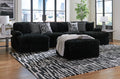 981 Black 3PC Double Chaise Sectional
