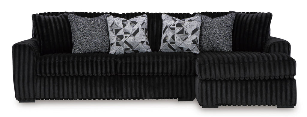 981 Black 2pc Sectional