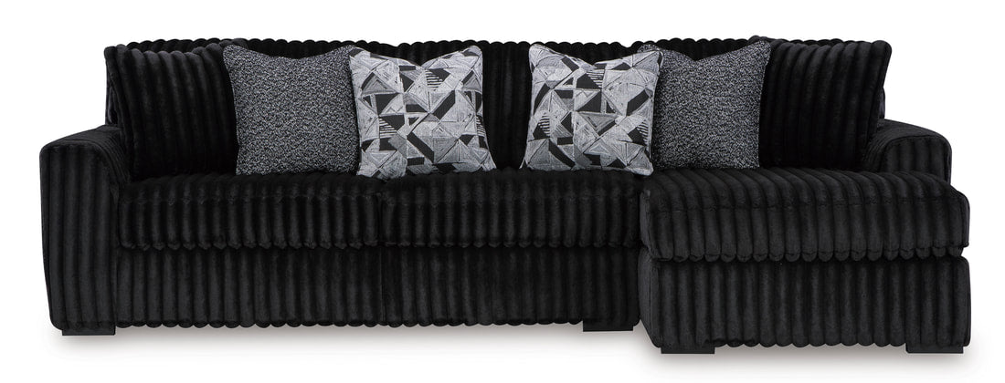 981 Black 2pc Sectional