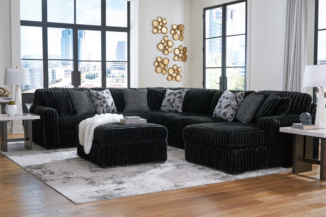 981 Black 4pc Oversized Sectional
