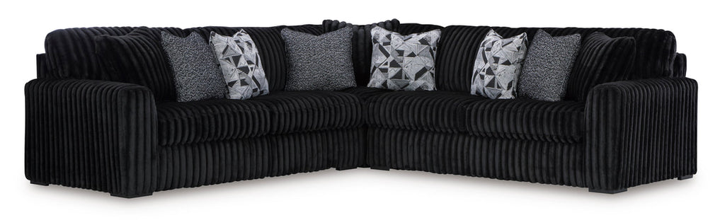 981 Black 3PC L Shape Sectional