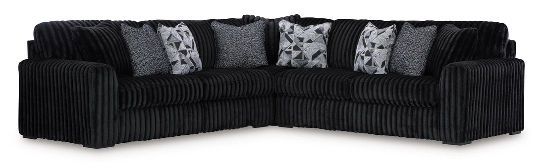 981 Black 3PC L Shape Sectional