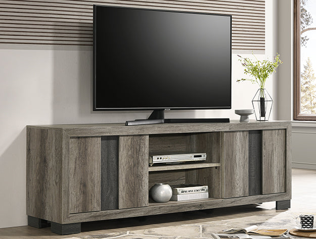 6830 RANGLEY TV STAND-GREY/BROWN