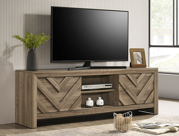 9332 TV STAND -LIGHT BROWN