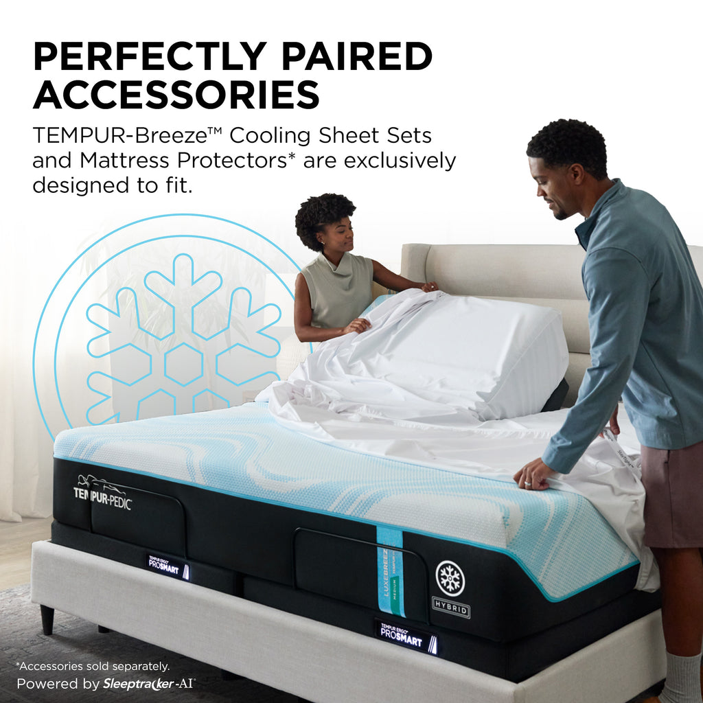 Tempur-Pedic® LuxeBreeze® Split Head King Medium Hybrid