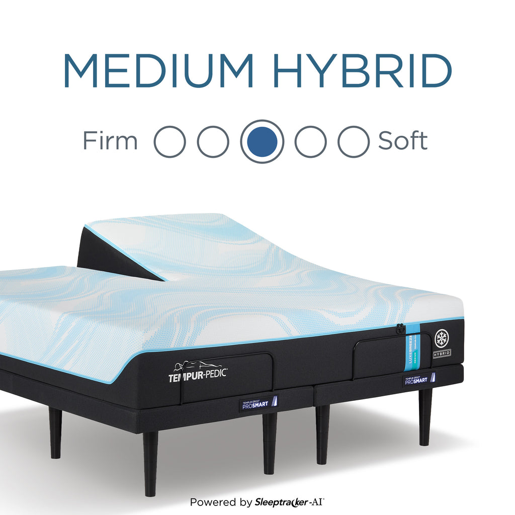 Tempur-Pedic® LuxeBreeze® Split Head King Medium Hybrid