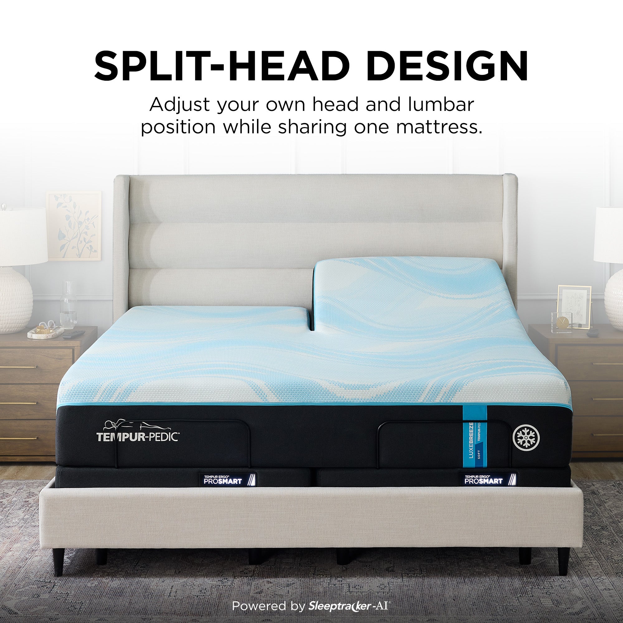 Tempur-Pedic® LuxeBreeze® Split Head King Soft