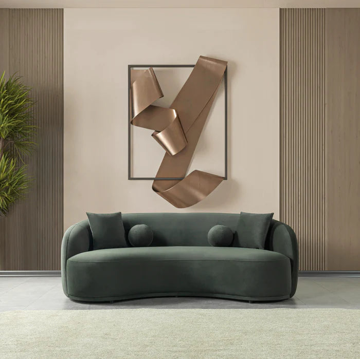 Bonita Green Velvet Sofa 91"