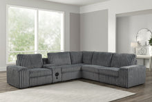 Load image into Gallery viewer, Amelia Charcoal Power Reclining Sectional (w/ Bluetooth Speakers)
