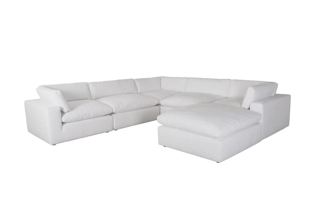 XL CLOUD WHITE Sectional + Ottoman Set (6pcs)