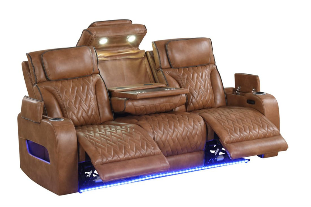 DUBAI 3PC Brown Power Reclining Sofa Set