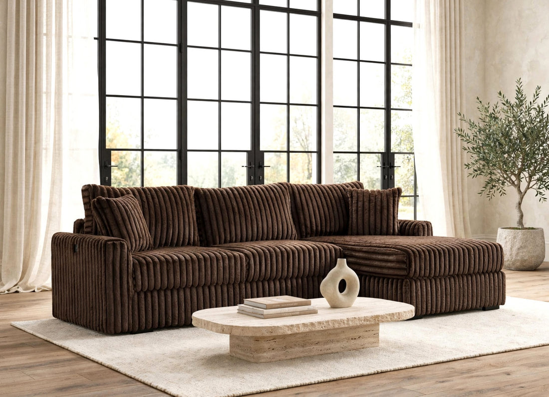 SOL Chocolate Reversible Sectional