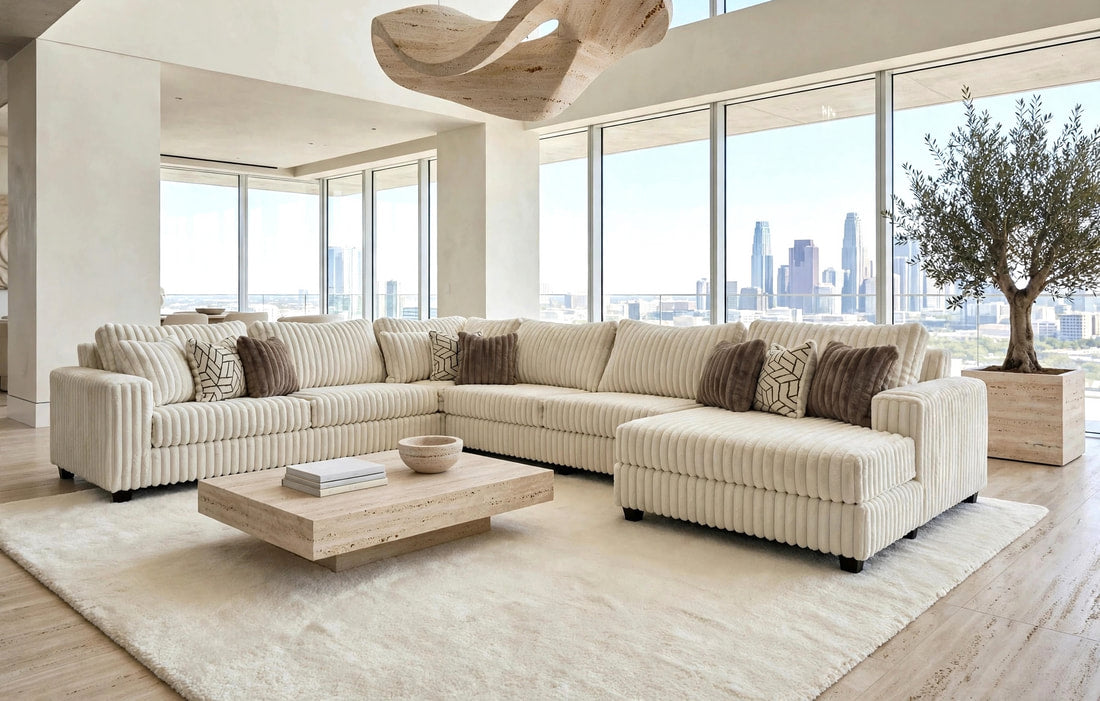 9900 Cream - 4PC Oversized Sectional