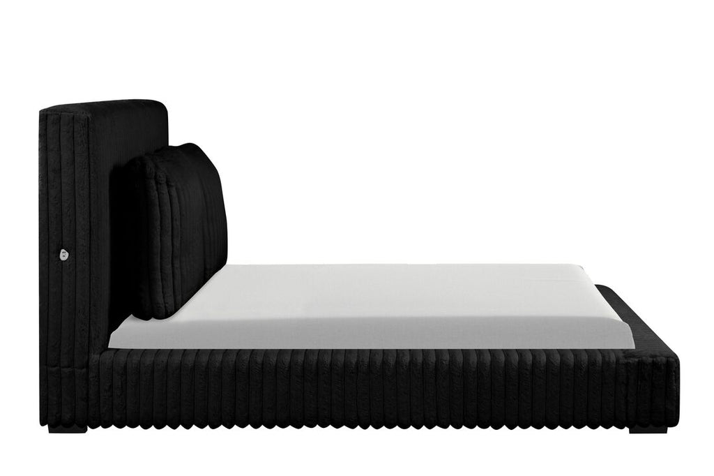 Lauren Black Platform Bed (w/ USB PORTS)