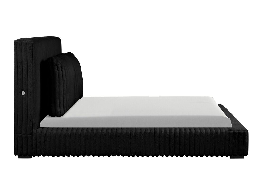 Lauren Black Platform Bed (w/ USB PORTS)