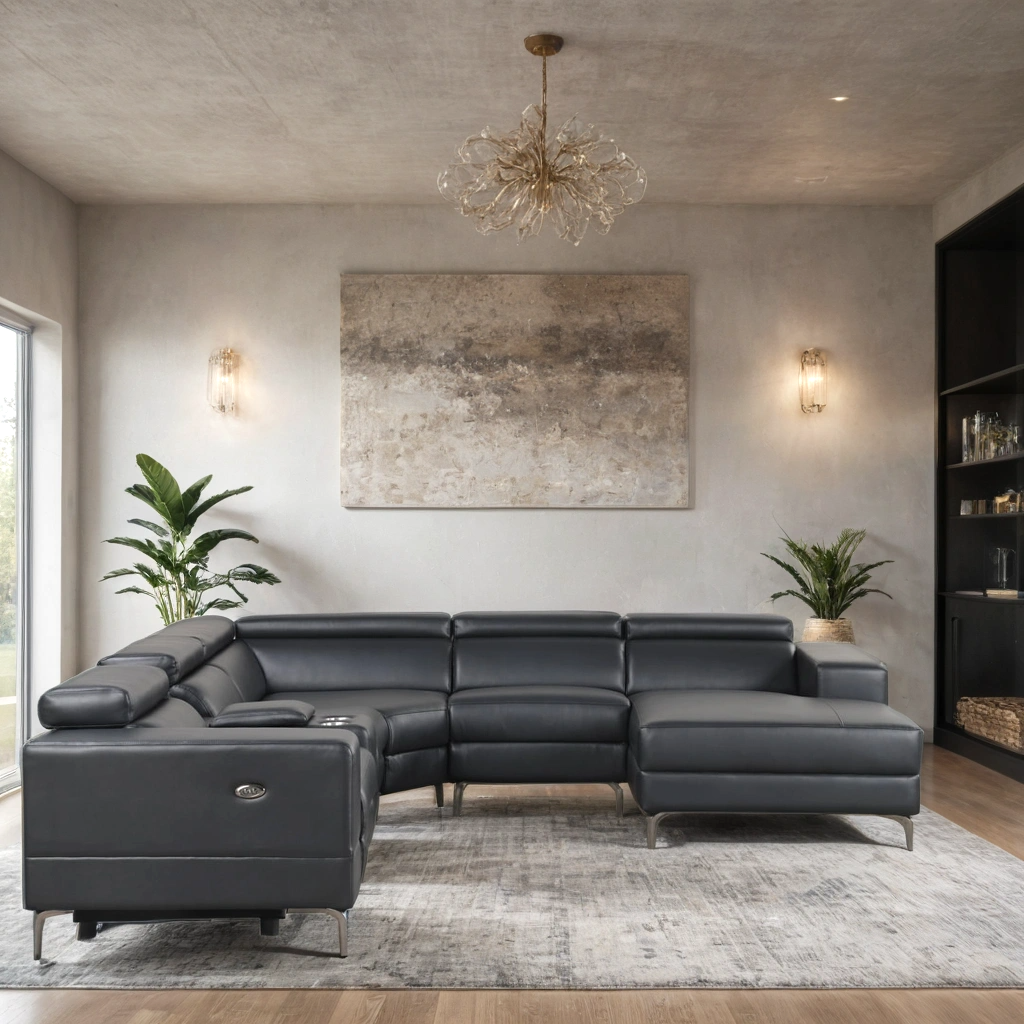 MILANO BLACK- 6PC Power Reclining Sectional