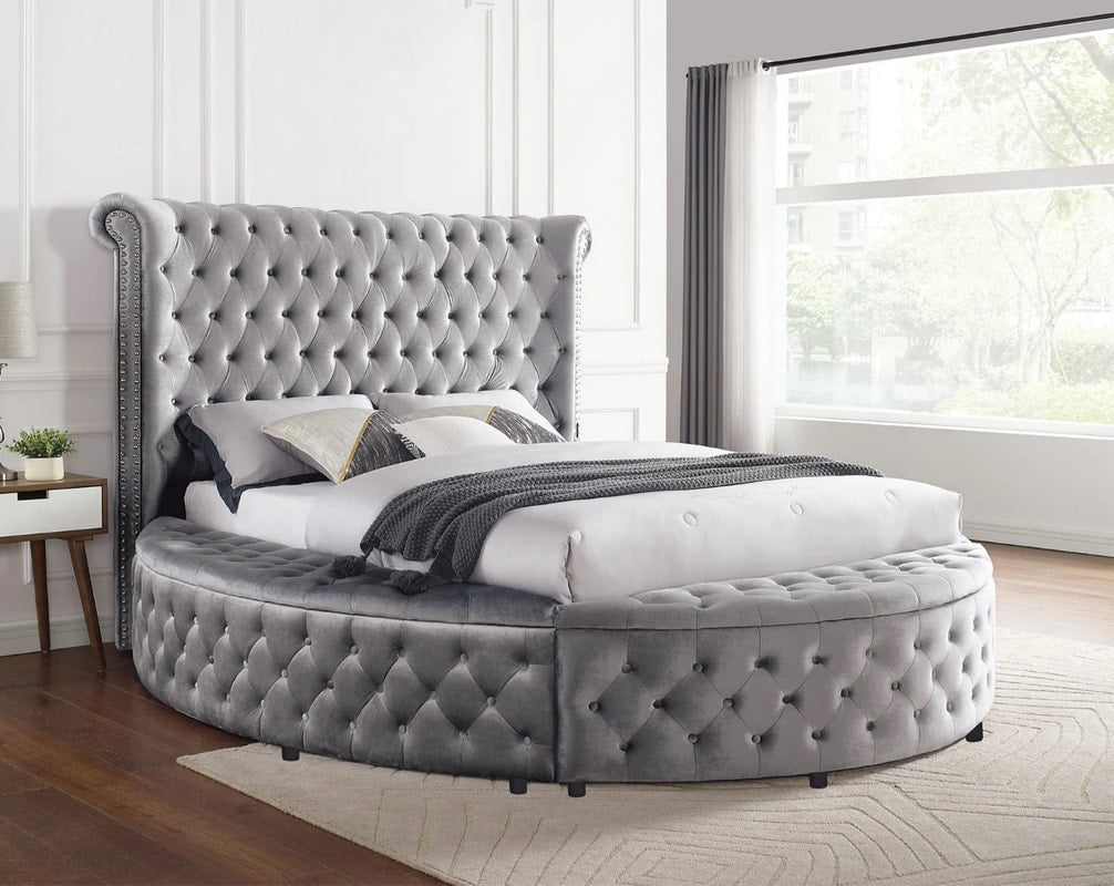 Penthouse Gray Platform Bed