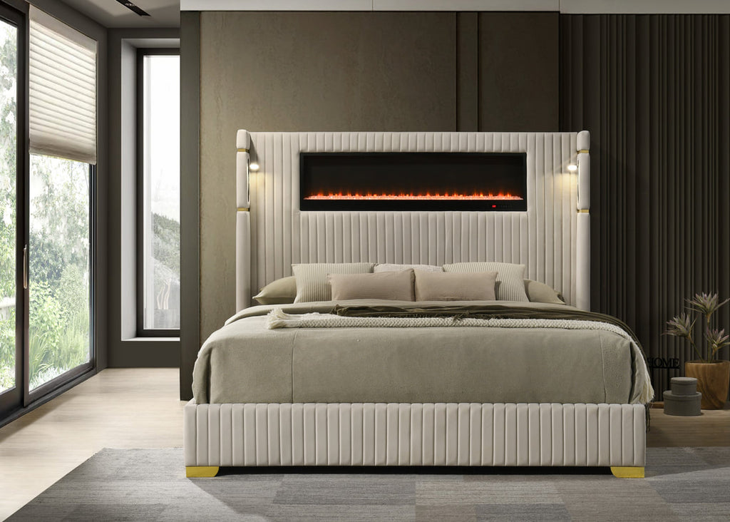 Romance2 Cream Platform Bed