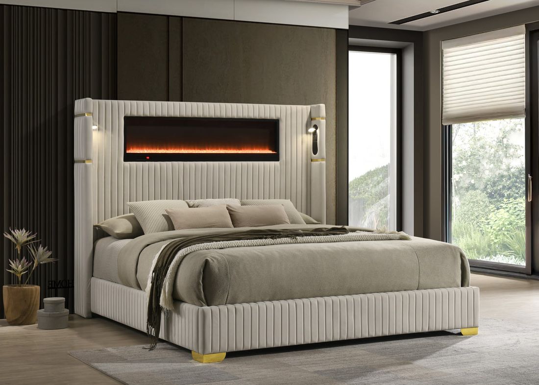 Romance2 Cream Platform Bed