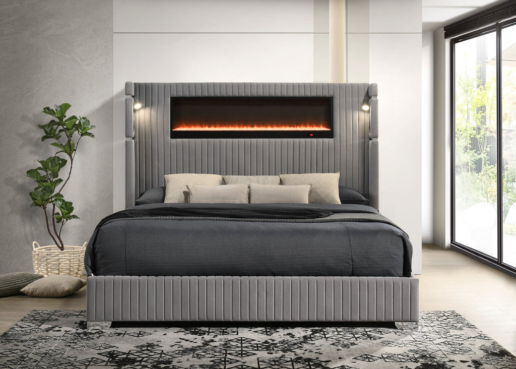 Romance2 Gray Platform Bed