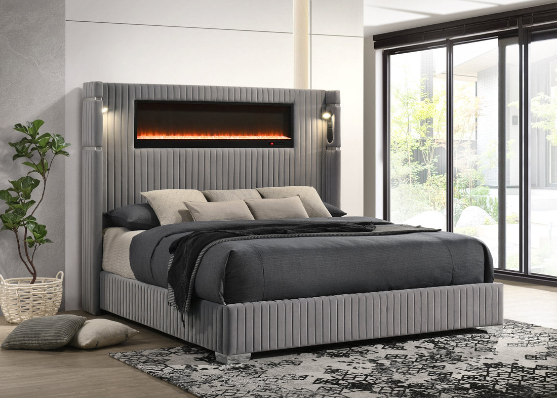 Romance2 Gray Platform Bed