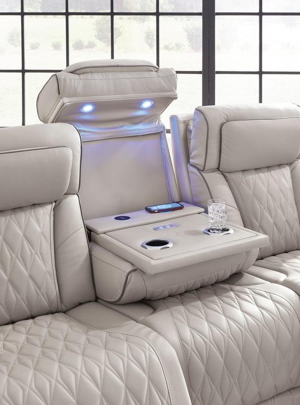 U271-05 Power 2PC Reclining Set (Genuine Leather + Air Massage)