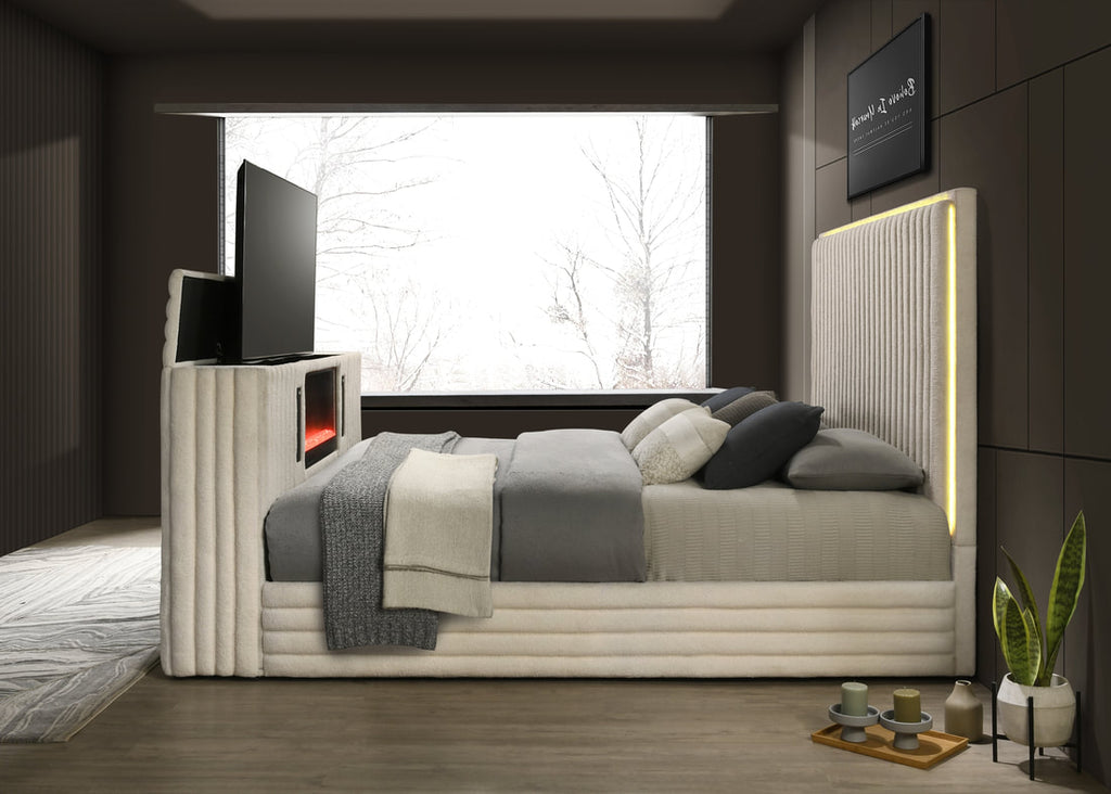 Villa Off-White Platform Bed