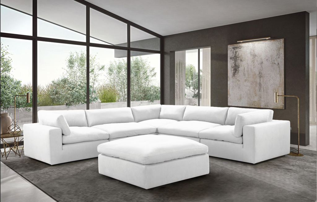 XL CLOUD WHITE Sectional + Ottoman Set (6pcs)