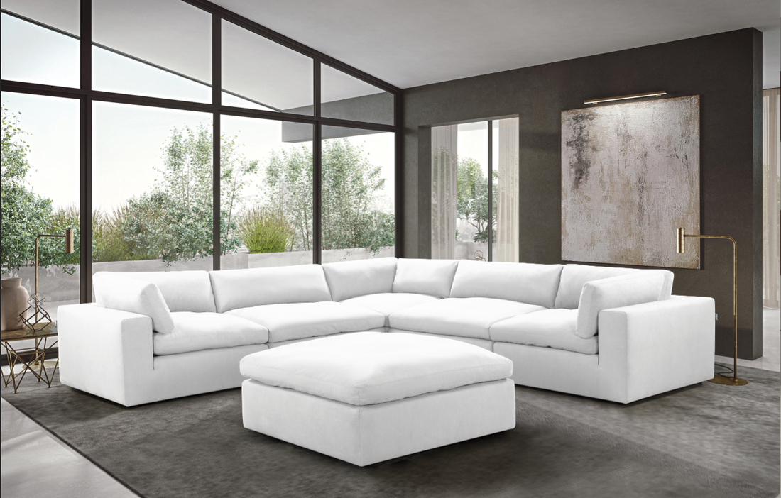 XL CLOUD WHITE Sectional + Ottoman Set (6pcs)