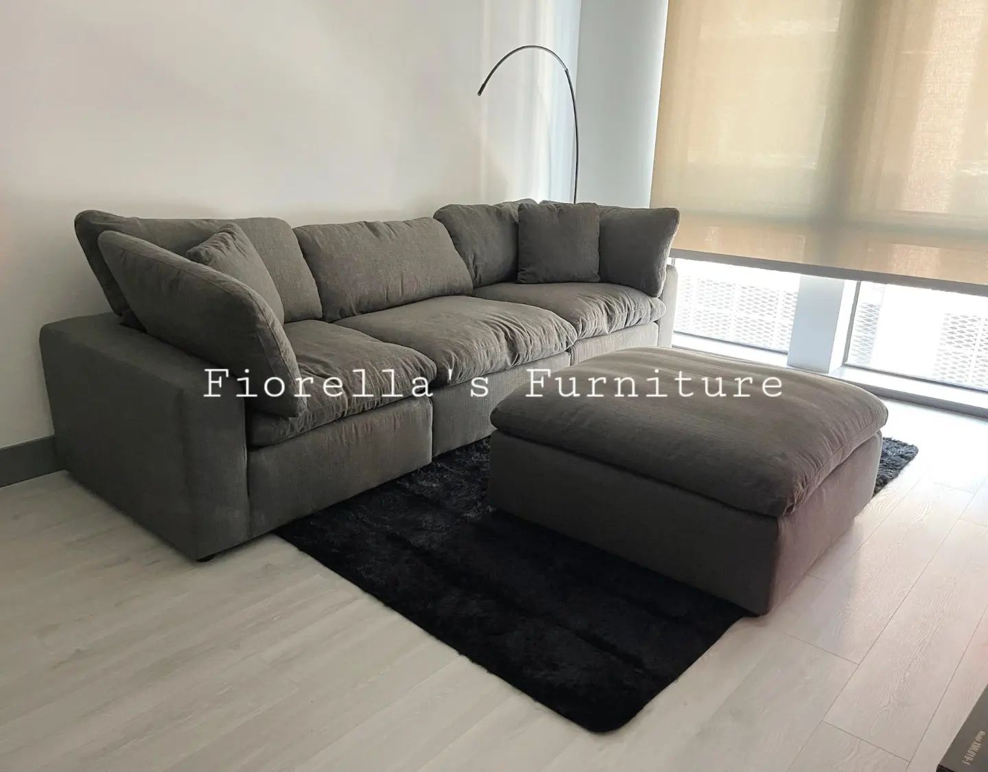 Cloud Charcoal Feather Sofa 4pc