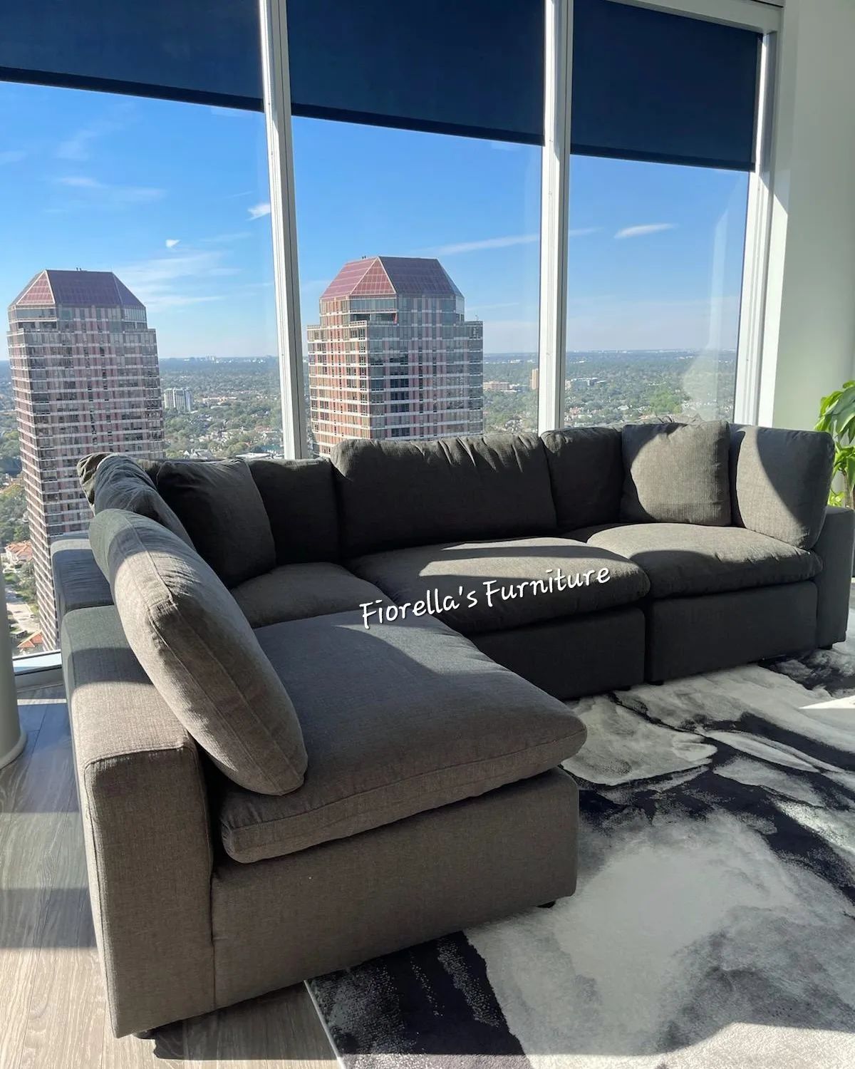 Cloud Charcoal Feather Sofa 4pc