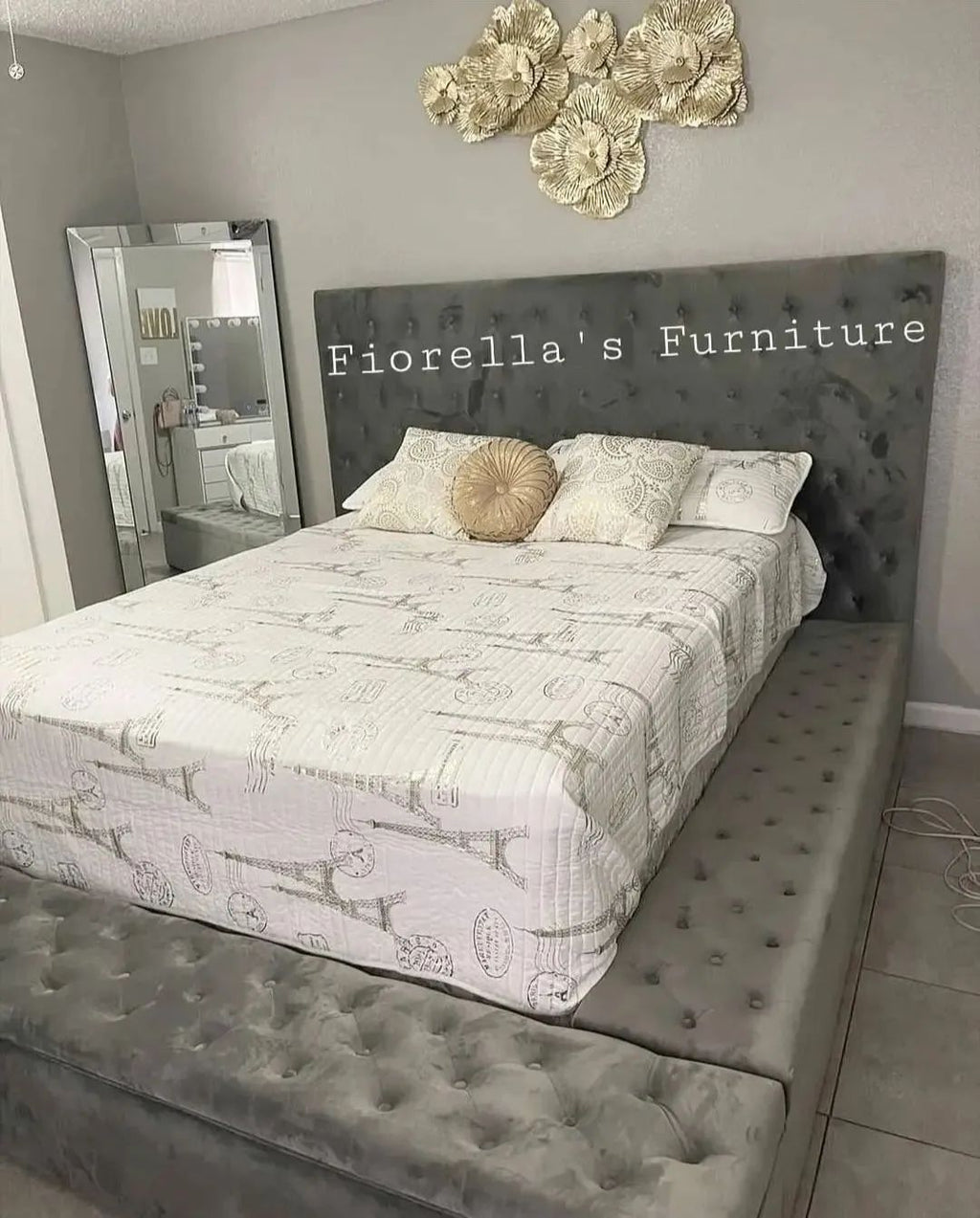 Paris Grey Platform Bed